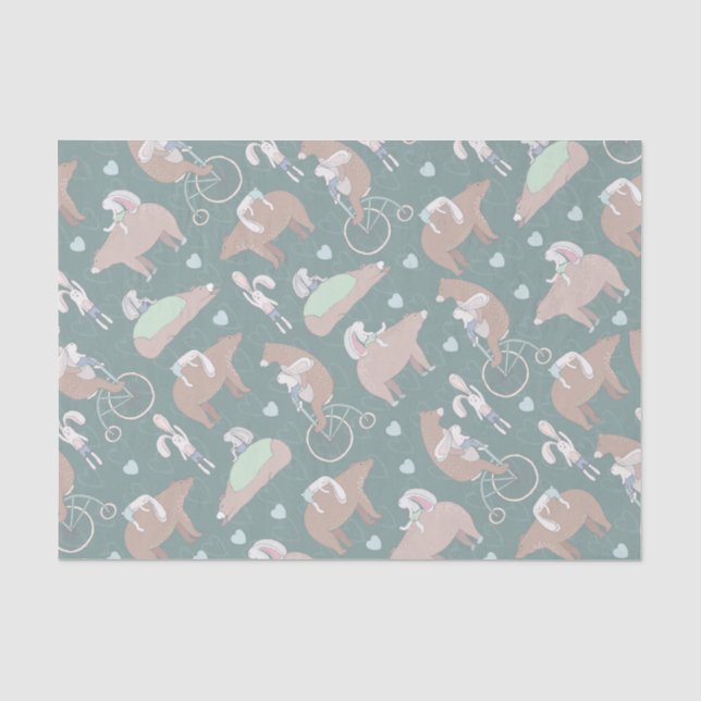 Papier Mousseline Ours et lapin (Recto)