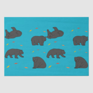 Papier Mousseline Ours noirs