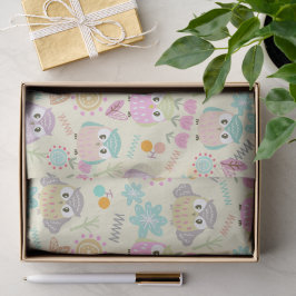 Papier Mousseline Owl Pastel Yellow  