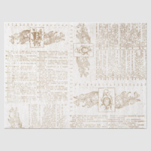 Papier Mousseline Page Découpage du dictionnaire d'or vintage