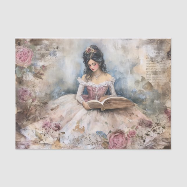Papier Mousseline Page Tissue Rococo Princess (Recto)