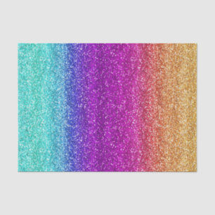 Papier Mousseline Paillettes dégradé arc-en-ciel scintillant