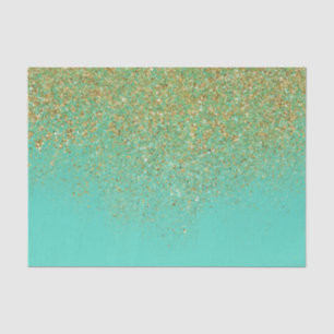Papier Mousseline Paillettes dorées en cascade et glamour aquatique