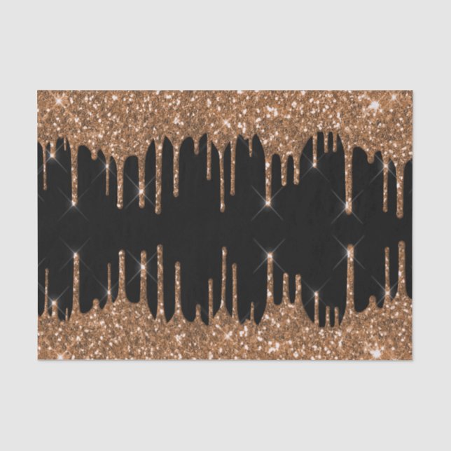 Papier Mousseline Paillettes dorées noires gouttes luxe féminin  (Recto)