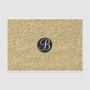 Papier Mousseline Paillettes dorées scintillantes glamour monogramme