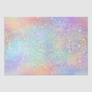 Papier Mousseline Paillettes holographiques et feuille iridescente a