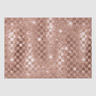 Papier Mousseline Paillettes métallisées élégantes rose gold à carre
