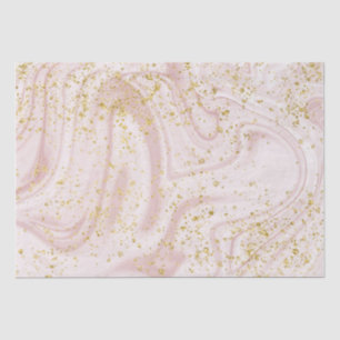 Papier Mousseline Paillettes Pink and White Marble