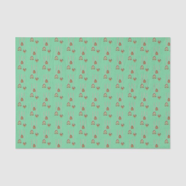 Papier Mousseline Pain d'épices, Noël Ornements (Recto)