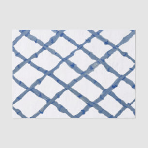 Papier Mousseline Paint Blue Chinoiserie Trellis Lattice