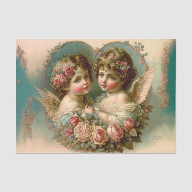 Papier Mousseline Paire de Cupidons (Recto)