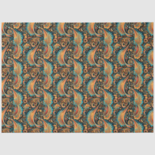 Papier Mousseline Paisley Golden Flower Abstrait Motif 11