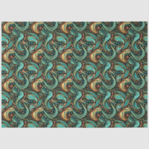 Papier Mousseline Paisley Golden Flower Abstrait Motif 9