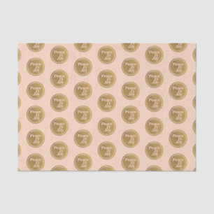 Papier Mousseline Paix et Joie, Pink et Gold Noël