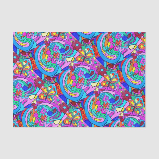 Papier Mousseline paix super et amour (Recto)