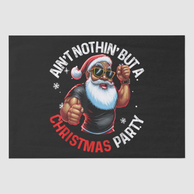Papier Mousseline Pajama de Noël du Père Noël africain-américain (Recto)