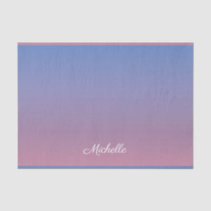 Papier Mousseline Pale rose et bleu dégradé ombre