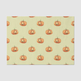 PAPIER MOUSSELINE PALE VERT AVEC ORANGE MERCI AUX CITROUILLES