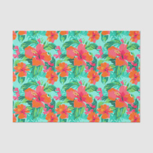 Papier Mousseline Palm Beach Fleurs de l'île tropicale