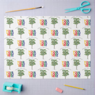 Papier Mousseline Palm Tree Business Logo Carte de Noël