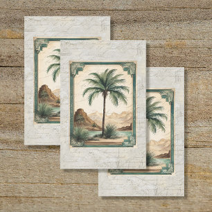 Papier Mousseline Palm Tree Vintage Ocean Beach Ephemera 4 Découpage