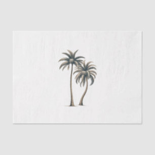 Papier Mousseline Palmier tropical Mariage côtier rustique