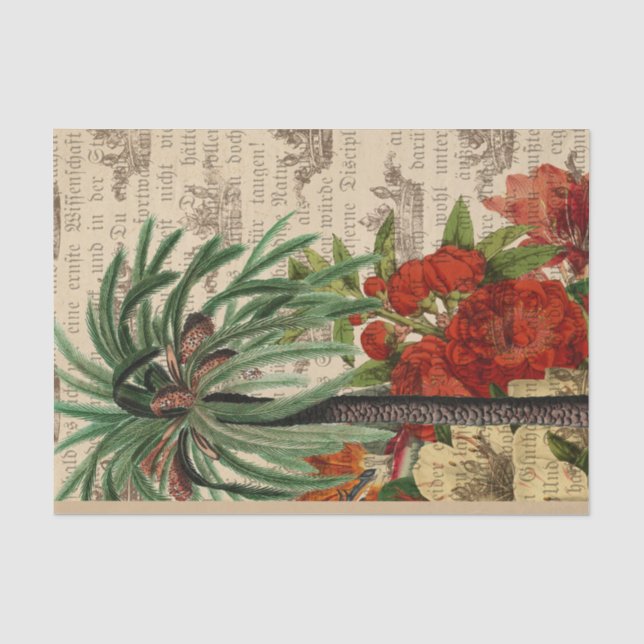Papier Mousseline Palmier tropique vintage (Recto)