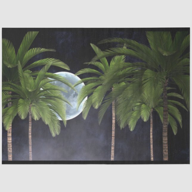 Papier Mousseline Palmiers contre la lune (Recto)