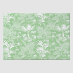 Papier Mousseline Palmiers tropicaux modernes Sage blanc Vert