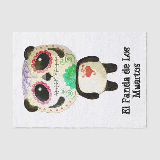 Papier Mousseline Panda du jour des morts (Recto)