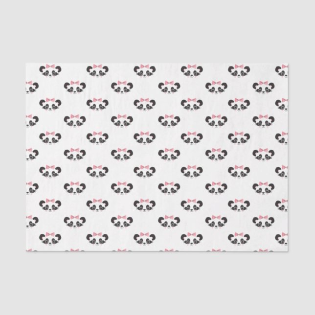 Papier Mousseline Panda Ours rose mignon Panda Face Motif (Recto)