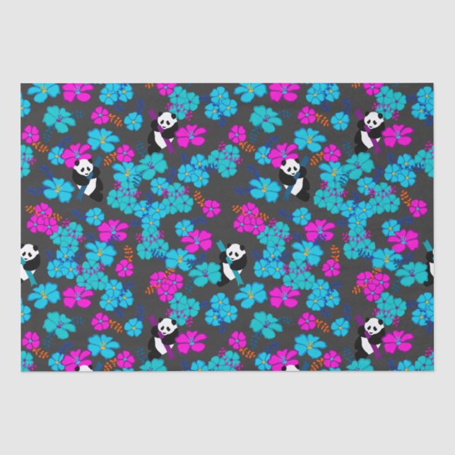 Papier Mousseline Panda Paradise Bloom (Recto)