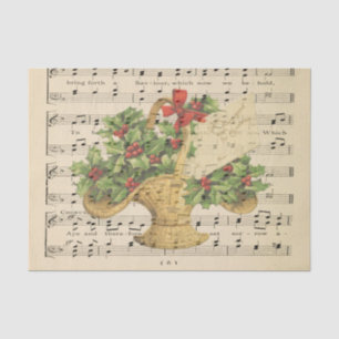 Papier Mousseline Panier cadeau de Noël Feuille de musique Découpage