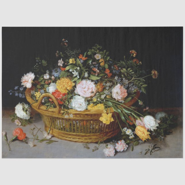 Papier Mousseline Panier de fleurs, Jan Brueghel le plus jeune (Recto)