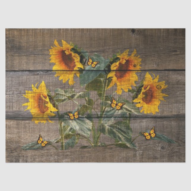 Papier Mousseline Panneaux de papillons des tournesols (Recto)