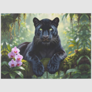 Papier Mousseline Panthère noire dans la jungle