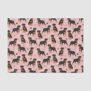 Papier Mousseline Paper de Rottweiler Dog Bones and Paws Tissue