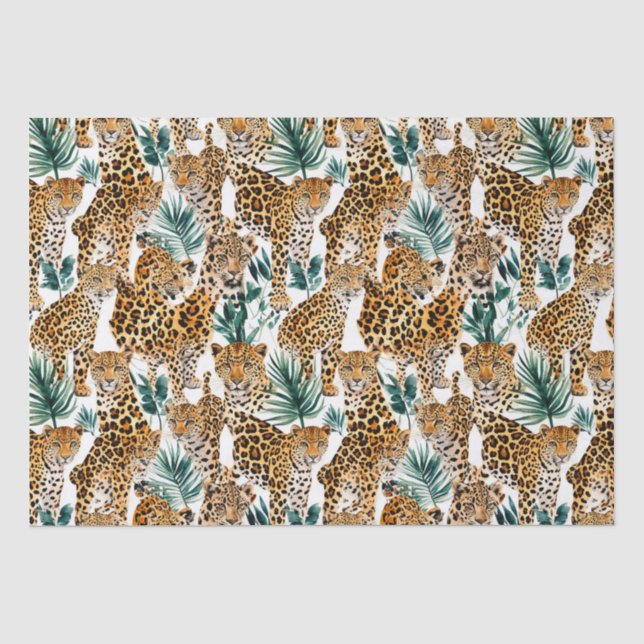 Papier Mousseline Papier à enveloppement Empreinte de léopard chic - (Recto)