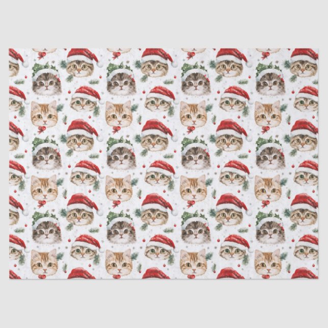 Papier Mousseline Papier à papier pour chat de Noël (Recto)