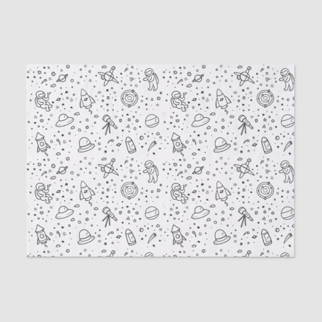 Papier Mousseline Papier à thème spatial (Recto)