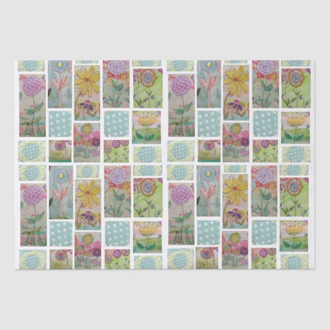 Papier Mousseline Papier Abstrait-9Tissu Floral (Recto)