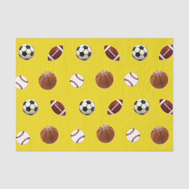 Papier Mousseline Papier cadeau à thème sport (Recto)