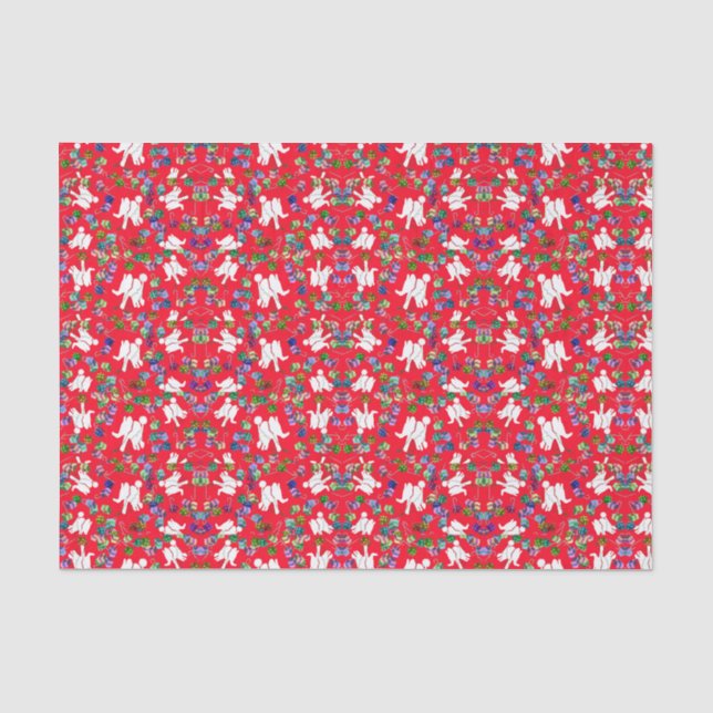 Papier Mousseline Papier cadeau de Noël d'éléphant blanc cool (Recto)