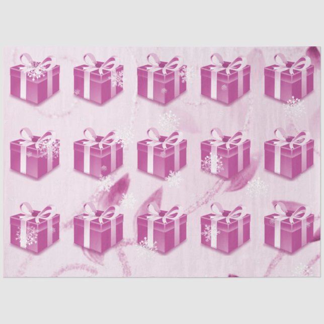 Papier Mousseline Papier cadeau de Noël rose (Recto)