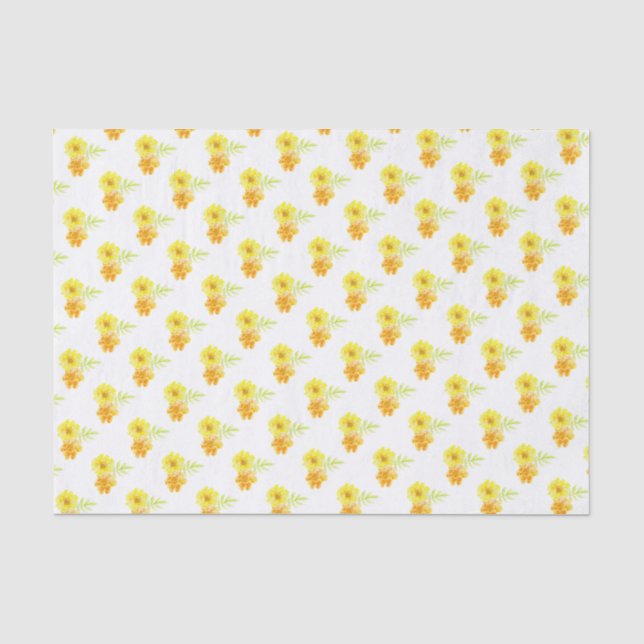 Papier Mousseline Papier cadeau Marigold jaune orange (Recto)