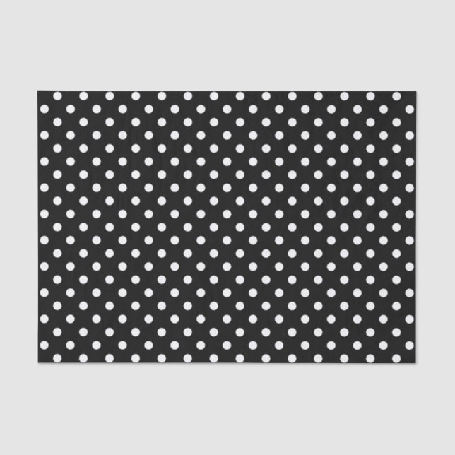 Papier Mousseline Papier cadeau pois noir et blanc mariage (Recto)
