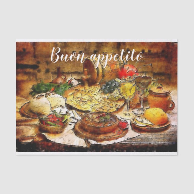 Papier Mousseline Papier-cadeau pour dîner italien (Recto)