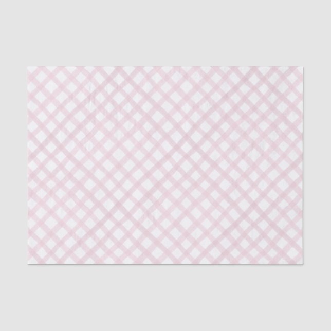 Papier Mousseline Papier de Baby shower rose En vichy fille (Recto)