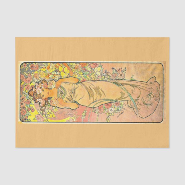 Papier Mousseline Papier de découpage 10"x15" - Alphonse Mucha 10 (Recto)