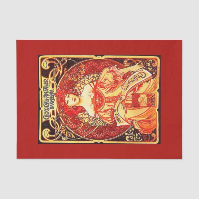 Papier Mousseline Papier de découpage 10"x15" - Alphonse Mucha 31 (Recto)